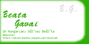 beata gavai business card